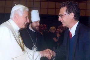Robert Moynihan with Pope Benedict XVI and Metropolitan Hilarion